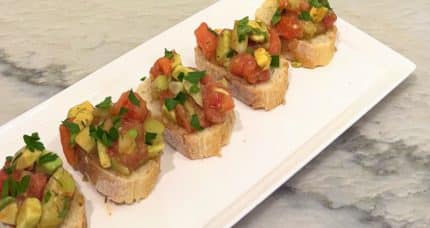 Creole Tomato & Avocado Salad on Toasted Baguette