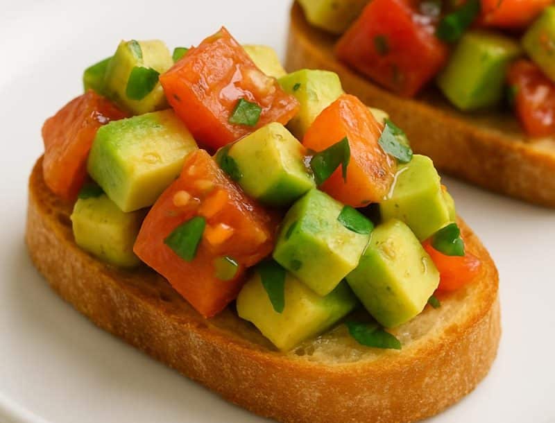 Creole Tomato & Avocado Salad on Toasted Baguette