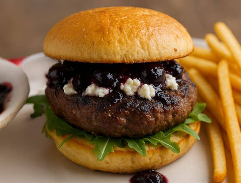Blueberry Goat Cheese Burgers
