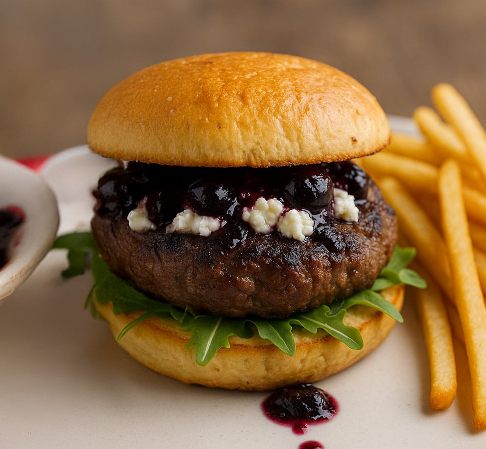 Blueberry Goat Cheese Burgers