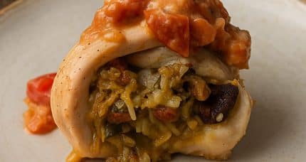 Creole Stuffed Chicken Roulade with Tomato Pan Sauce