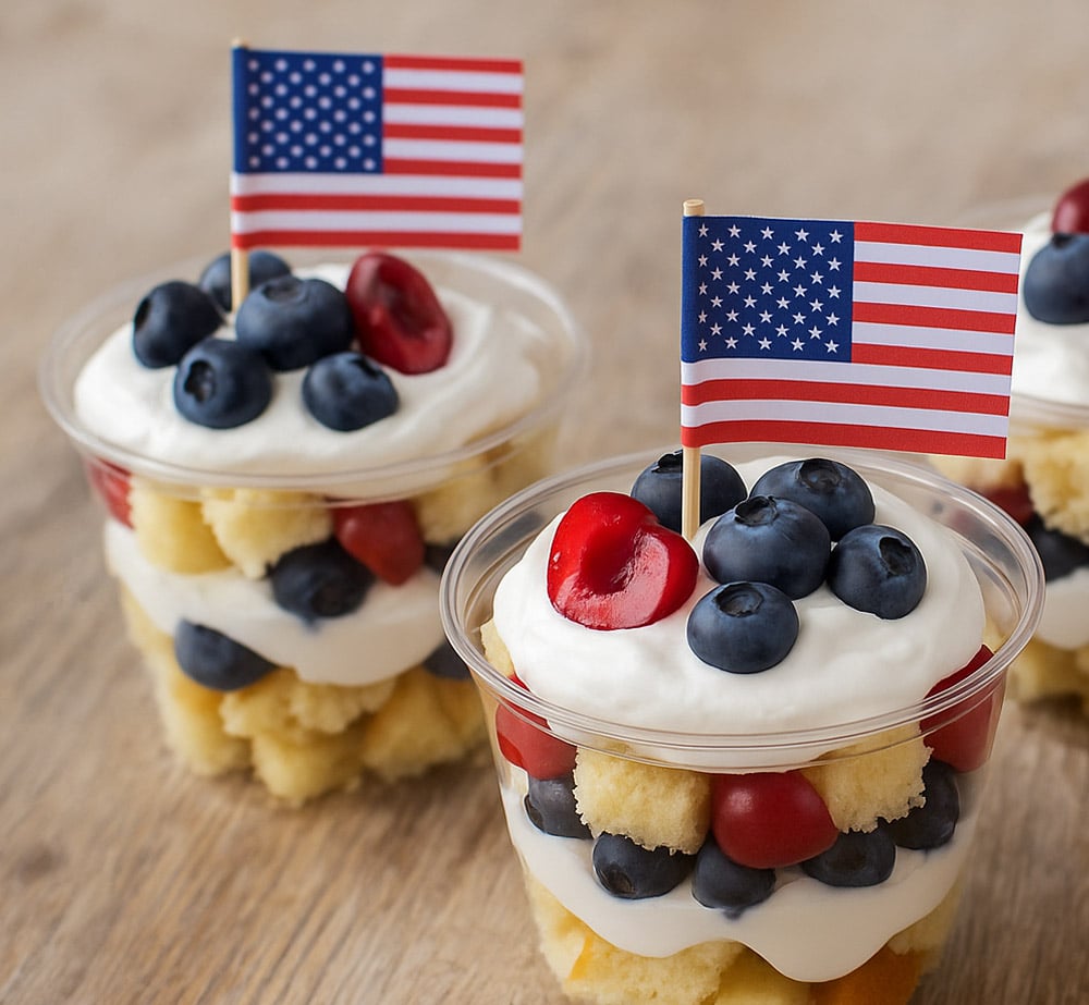 Easy 4th of July Berry Shortcake Cups – Red, White & Blue Dessert